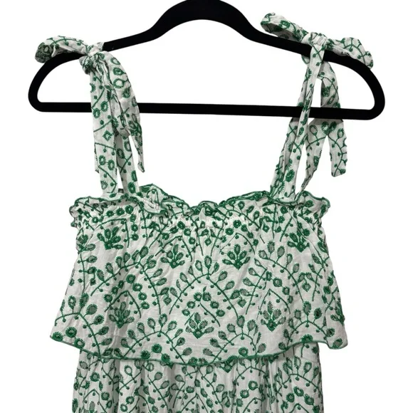 TCEC Green and White Eyelet Midi‎ Dress - Picture 6 of 11